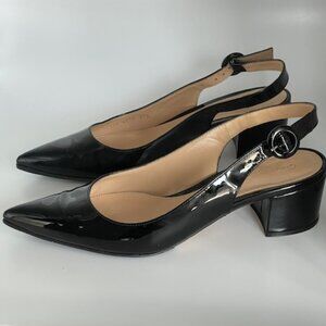 Gianvito Rossi Women's‎ Black Patent Leather Slingback Pumps EU 37.5 US 7.5
